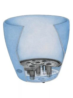 Viva Round Self-Watering Rolling Planter, 17.25” Diameter -Eco Garden Shop 39325 002