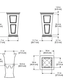 Fairfield Self-Watering Tall Patio Planters, 28” -Eco Garden Shop 39342 15V tif