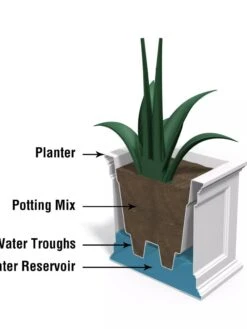 Fairfield Self-Watering Patio Planters, 20” X 36” -Eco Garden Shop 8588417 17V tif