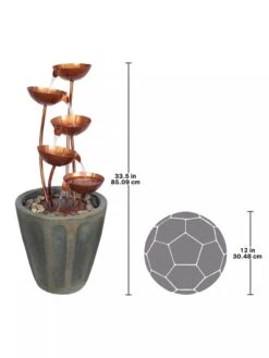 Copper Lotus Cascading Fountain -Eco Garden Shop 8589843 02V