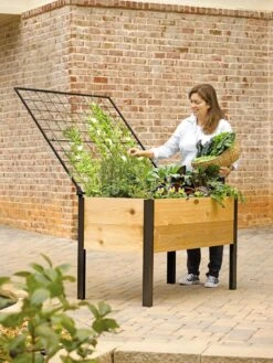 Space-Maker Pivoting Trellis, 4' -Eco Garden Shop 8590247 492 cedar planter box with trellis tif