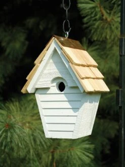 Heartwood Wren-in-the-Wind Bird House -Eco Garden Shop 8591093whw 02v heartwood wren in the wind bird house whitewashed