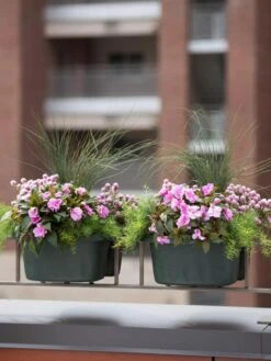 Self-Watering Saddle Railing Planter, 16" 9 Self-Watering Saddle Railing Planter, 16" -Eco Garden Shop 8592175GR 2430 tif