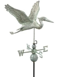 Verde Copper Heron Weathervane, Standard Size -Eco Garden Shop 8593536 003v copper heron weathervane standard size