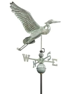 Verde Copper Heron Weathervane, Standard Size -Eco Garden Shop 8593536 004v
