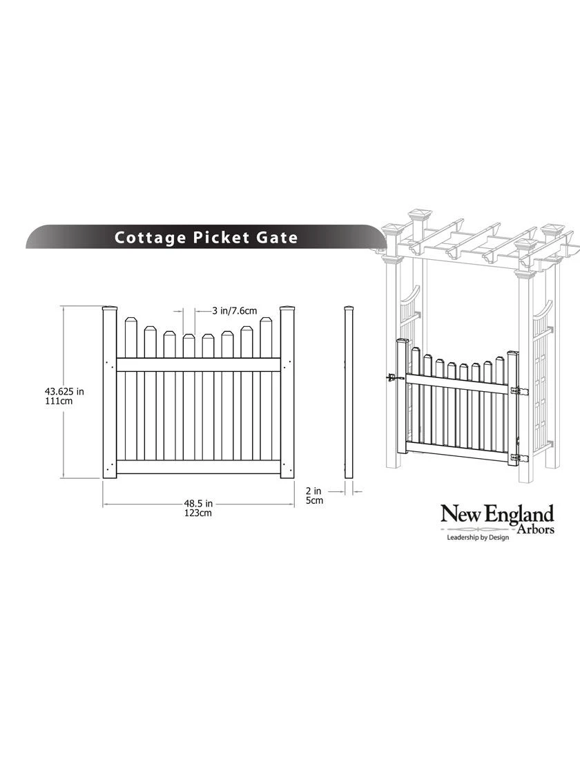 Cottage Vinyl Picket Gate 4 Cottage Vinyl Picket Gate - Image 2