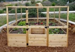 Garden In A Box Cedar Raised Bed With Deer Fence, 8' X 8' -Eco Garden Shop 8595875 03V tif