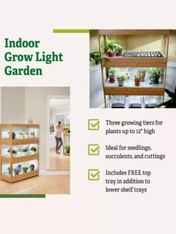 Bamboo LED Grow Light Garden For Succulents And Seeds -Eco Garden Shop 8598084 5