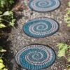 Swirl Stepping Stone -Eco Garden Shop 8598248 8030 mosiac swirl recycked rubber tepping stone tif