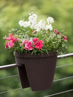 Weave Round Railing Planter, 11" -Eco Garden Shop 8598370 8584 tif