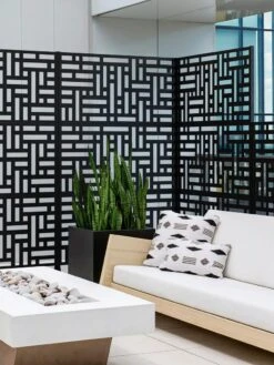 Veradek 3-Panel Privacy Screen Set, Blocks -Eco Garden Shop 8599185 09V tif