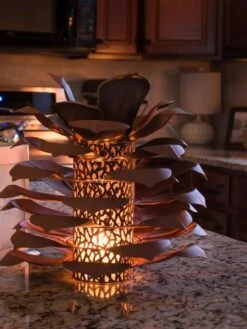 Desert Steel Pine Cone Luminary 9 Desert Steel Pine Cone Luminary -Eco Garden Shop 8599563 03V tif
