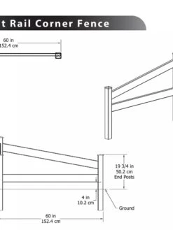 Split Rail Corner Vinyl Fence -Eco Garden Shop 8599774 03V tif