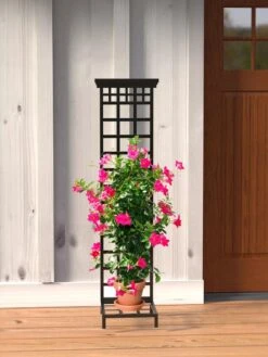 Mission-Style Planter Stand With Trellis -Eco Garden Shop 8600111 01V tif
