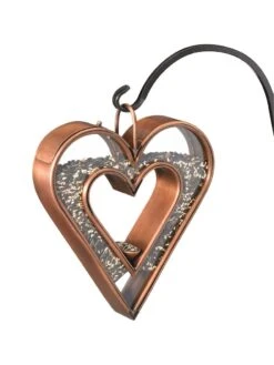 Fly-Thru™ Bird Feeder With Copper Finish -Eco Garden Shop 8600193 05v fly thru bird feeder with copper finish heart