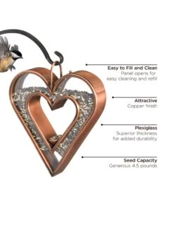 Fly-Thru™ Bird Feeder With Copper Finish -Eco Garden Shop 8600193 06v