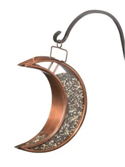 Crescent Moon Bird Feeder With Copper Finish -Eco Garden Shop 8600194 02v
