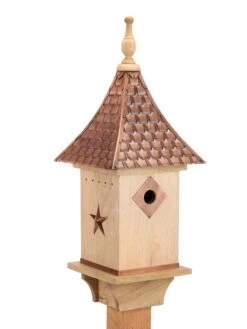 Copper Shingled Roof Bird House -Eco Garden Shop 8600197 02v