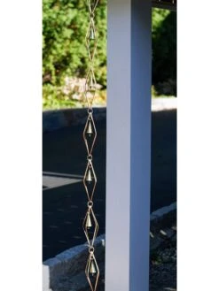 Diamond Pure Copper Rain Chain, 8-1/2' -Eco Garden Shop 8600205 01v