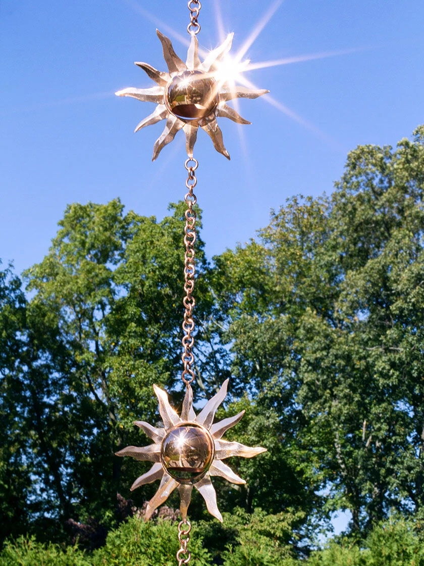 Sun Pure Copper Rain Chain, 8-1/2' 3 Sun Pure Copper Rain Chain, 8-1/2'