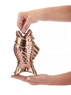 Fish Pure Copper Rain Chain, 8.5' -Eco Garden Shop 8600209 02V tif