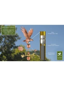 Freedom Eagle Copper Weathervane -Eco Garden Shop 8600277 02v