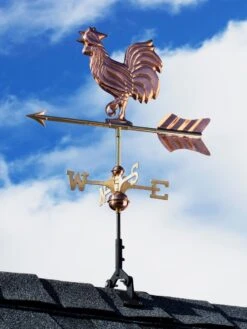 Rooster Cottage Copper Weathervane With Roof Mount -Eco Garden Shop 8600284 02v