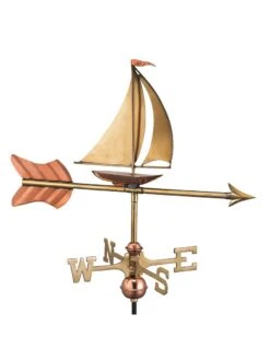 Sailboat Cottage Copper Weathervane With Roof Mount -Eco Garden Shop 8600347 02v sailboat cottage copper weathervane roof mount