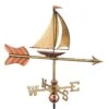 Sailboat Garden Copper Weathervane With Pole -Eco Garden Shop 8600347 02v sailboat garden copper weathervane pole