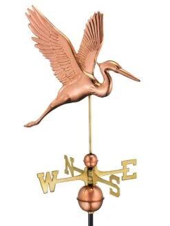 Graceful Blue Heron Copper Weathervane -Eco Garden Shop 8600374 03v graceful blue heron weathervane copper