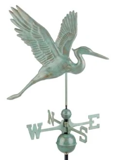 Graceful Blue Heron Copper Weathervane -Eco Garden Shop 8600374 05v graceful blue heron weathervane blue verde