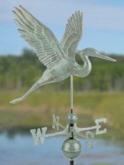 Graceful Blue Heron Copper Weathervane -Eco Garden Shop 8600374 07v