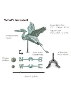 Blue Heron Cottage Copper Weathervane 9 Blue Heron Cottage Copper Weathervane -Eco Garden Shop 8600375 05v