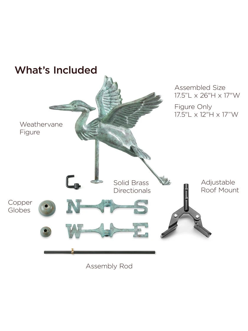 Blue Heron Cottage Copper Weathervane 5 Blue Heron Cottage Copper Weathervane - Image 3