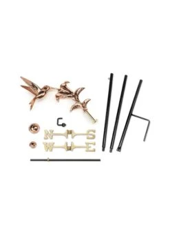 Hummingbird Garden Copper Weathervane With Pole -Eco Garden Shop 8600379 02v