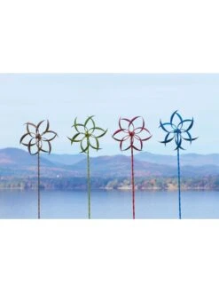 Feather Staked Wind Spinner, 15" -Eco Garden Shop 8600479 04v
