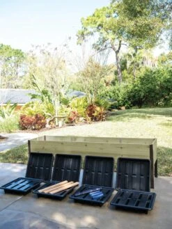 Self-Watering Eco-Stained Elevated Planter Box, 2' X 8' -Eco Garden Shop 8608968 8937 tif