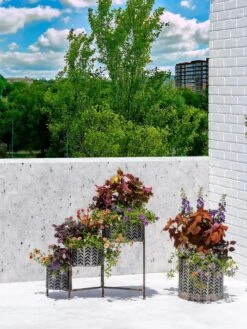 Galvanized Grow Bag Triple Planters With Stand -Eco Garden Shop 8609180 0344 tif 1