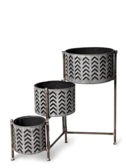 Galvanized Grow Bag Triple Planters With Stand -Eco Garden Shop 8609180 4812 tif