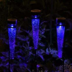 Achla Designs Solar Sparkle Cone With Stakes, Set Of 3 -Eco Garden Shop 8609357DKBL 02V jpg