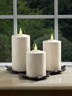 Outdoor LED Pillar Candles -Eco Garden Shop 8609405 03v outdoor led pillar candles