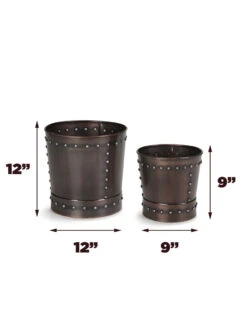 Riveted Planters, Set Of 2 -Eco Garden Shop 8610032 03v