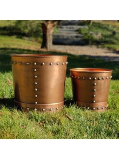 Riveted Planters, Set Of 2 -Eco Garden Shop 8610032 05v