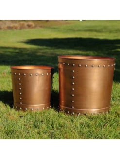 Riveted Planters, Set Of 2 -Eco Garden Shop 8610081 03v