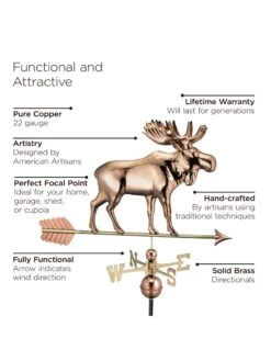 Moose With Arrow Weathervane -Eco Garden Shop 8610229 04v