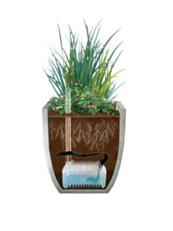 Self-Watering LavaStone® Modern Square -Eco Garden Shop 8610250 SWInsert art 8inSq tif 1