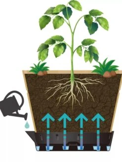 VegTrug® Build-a-Barrel Wooden Planter With Self-Watering Reservoir Tray, 18" -Eco Garden Shop 8610253 05V tif