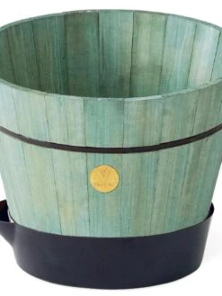 VegTrug® Build-a-Barrel Wooden Planter With Self-Watering Reservoir Tray, 18" -Eco Garden Shop 8610253 07V tif