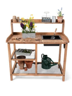 Dynamic Acacia Potting Bench With Soil Reservoir -Eco Garden Shop 8611009 005