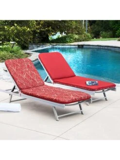 Outdoor Decor™ Chaise Lounge Cushions, 22" X 73" -Eco Garden Shop 8611127 102v fthr outdoor chaise lounge cushion 22x73 red feather